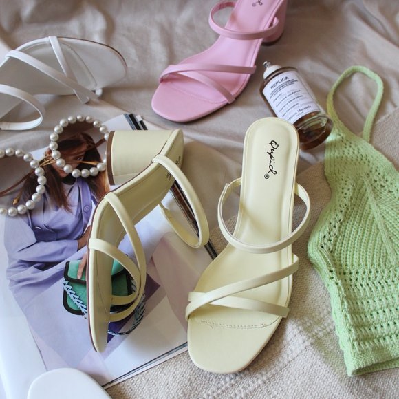 Shoes - 🚨FEW PAIRS LEFT// Pastel Yellow Strappy Sandal